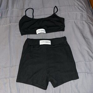 Lounge Ribbed Black Set (fits more like a small)